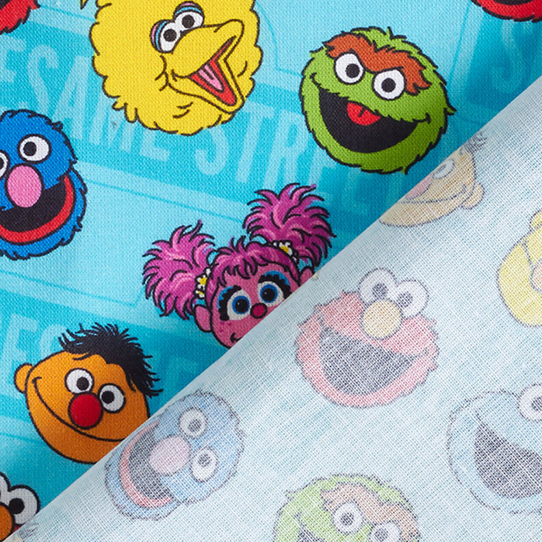 Katoenpopeline Licentiestof Sesamstraat | Sesame Workshop – turkoois,  image number 4