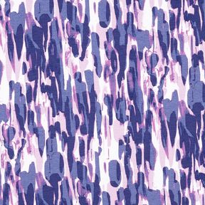 Viscosejersey Penseelstreken – wit/blauwlila, 