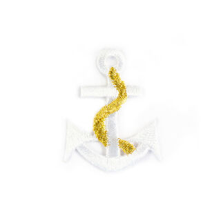 Applicatie  Anker [ 4 x 3,2 cm ] – wit/goud, 