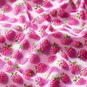 Katoenen stof Popeline heldere frambozen – pastelviolet/appelgroen, 