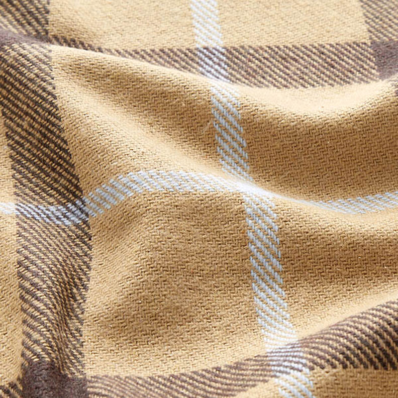 Mantelstof katoenmix grote ruit – beige, image number 2