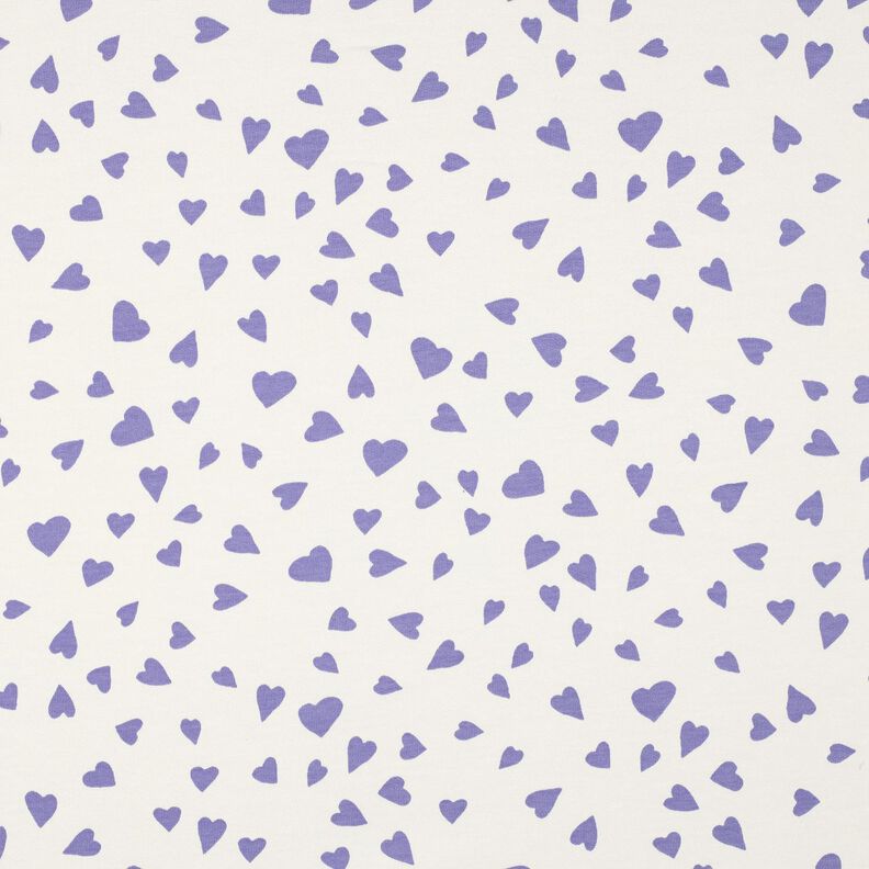 Sommersweat Harten | Poppy Fabrics – ivoor/lila, image number 1