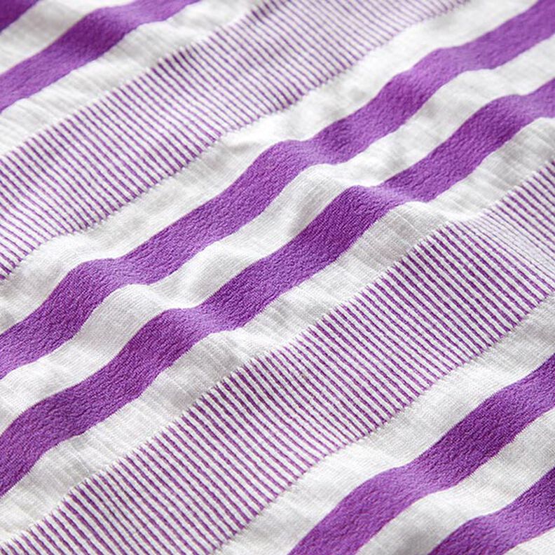 Viscosejersey gecrasht – wit/lila, image number 2