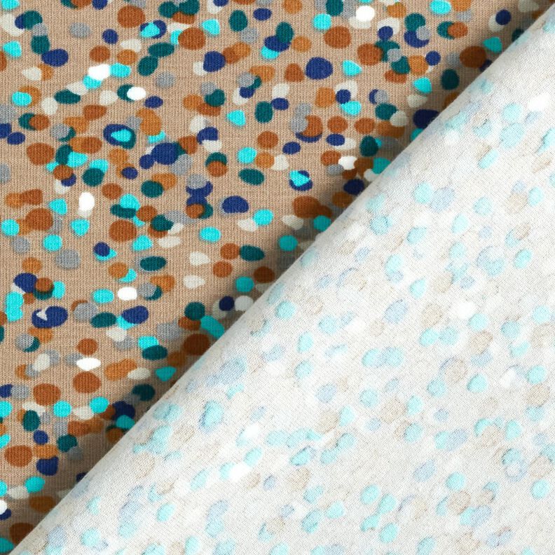 Katoenjersey Kleurrijke confetti – duingeel/blauwe spar,  image number 4