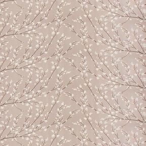 Decostof Half panama Bloeiende takken – taupe, 