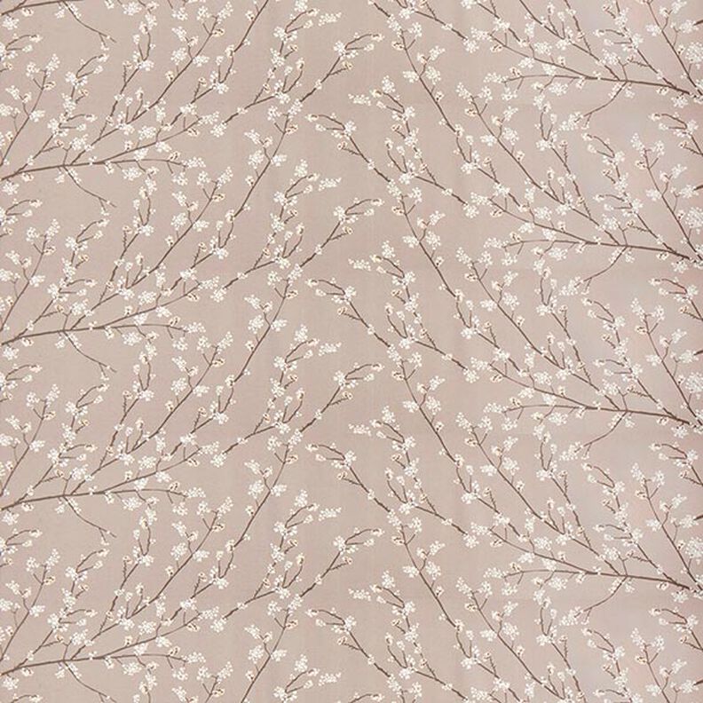 Decostof Half panama Bloeiende takken – taupe,  image number 1