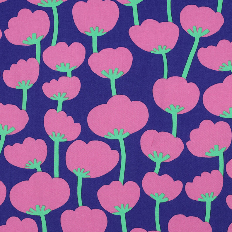 LENZING™ ECOVERO™ viscosestof Poppies | Nerida Hansen – marineblauw/pink,  image number 1