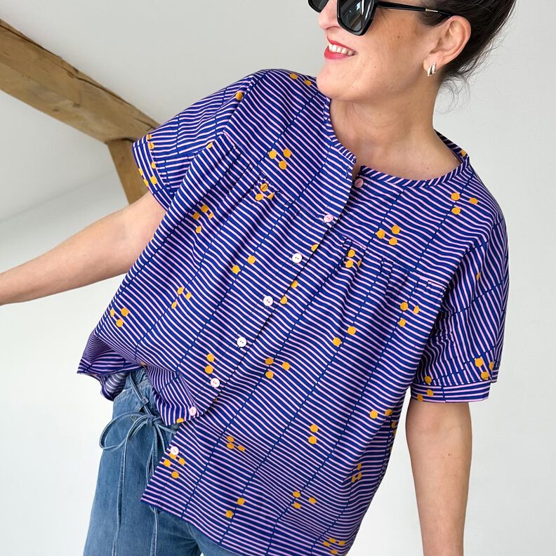 FRAU SUZY - losse blouse met korte mouwen en ruches, Studio Schnittreif | XS - XXL,  image number 6