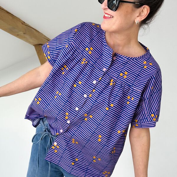 FRAU SUZY - losse blouse met korte mouwen en ruches, Studio Schnittreif  | XS -  XXL,  image number 6