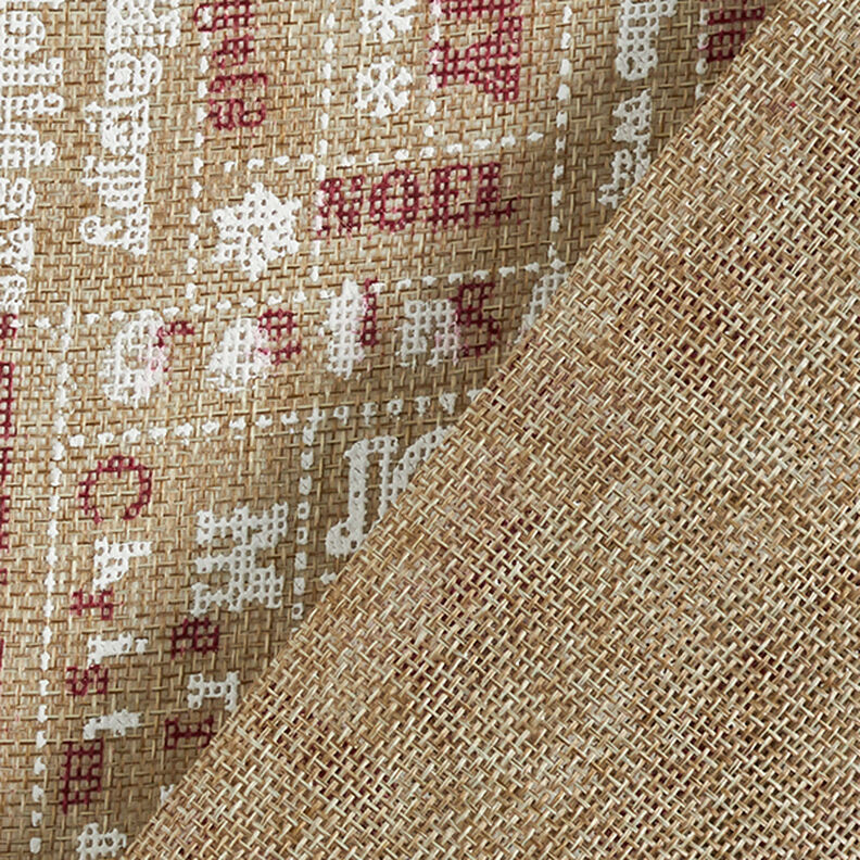 Decostof Kerstcollage jute-look – duingeel/wit,  image number 5