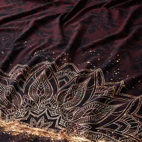 KatoenjerseyBorduurstof Mandala met gouden spikkels | Glitzerpüppi – zwartbruin/goud, 