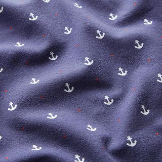 Katoenjersey Ankers en punten | STENZO – marineblauw/signaalrood, 