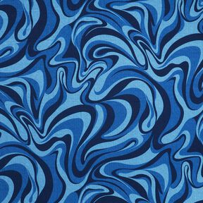 Viscose crêpe golven – marineblauw/koningsblauw, 