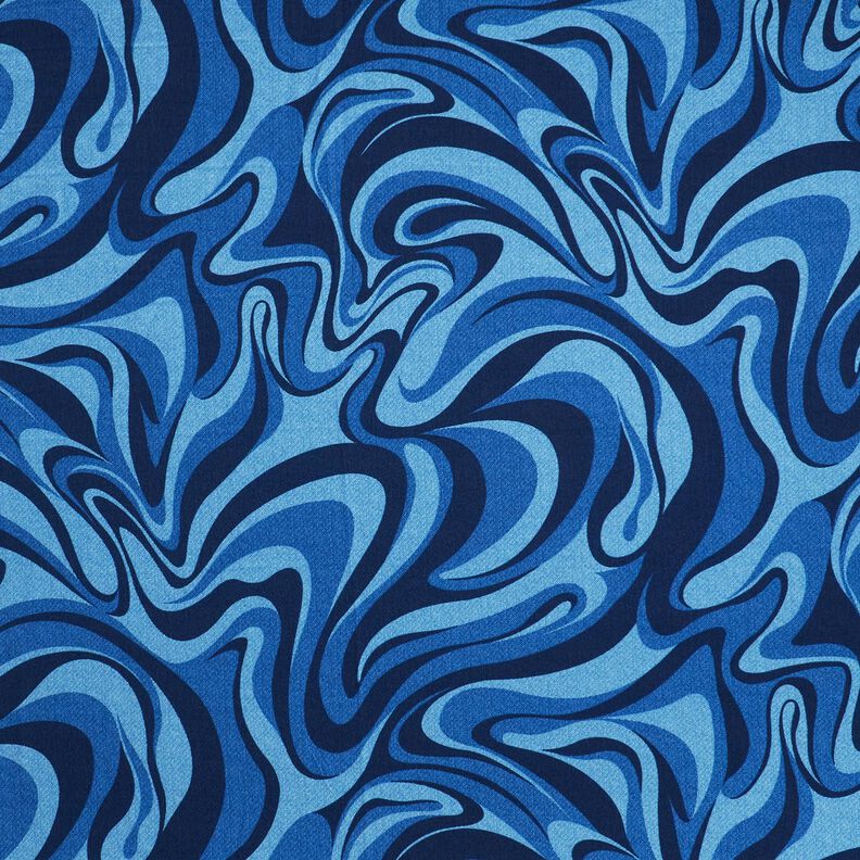 Viscose crêpe golven – marineblauw/koningsblauw,  image number 1
