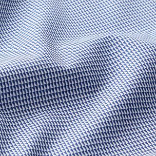 Overhemdenstof kleine driehoekjes – wit/marineblauw, 