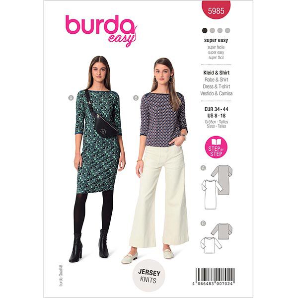 Jurk/Shirt - boothals | Burda 5985 | 34-44,  image number 1