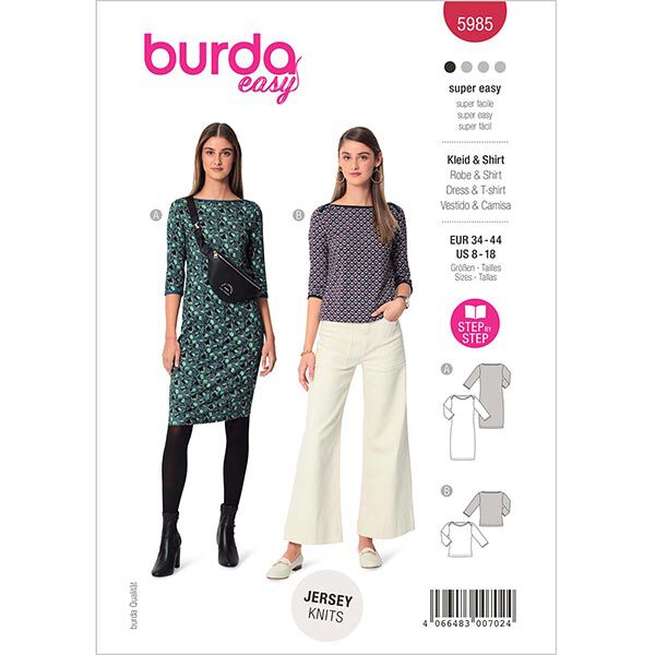 Jurk/Shirt - boothals | Burda 5985 | 34-44, image number 1