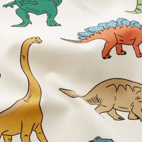 Decostof Half panama opvallende dinosaurussen – ecru/donkergroen, 