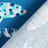 Katoenen stof Cretonne abstracte vissen – blauw,  thumbnail number 4