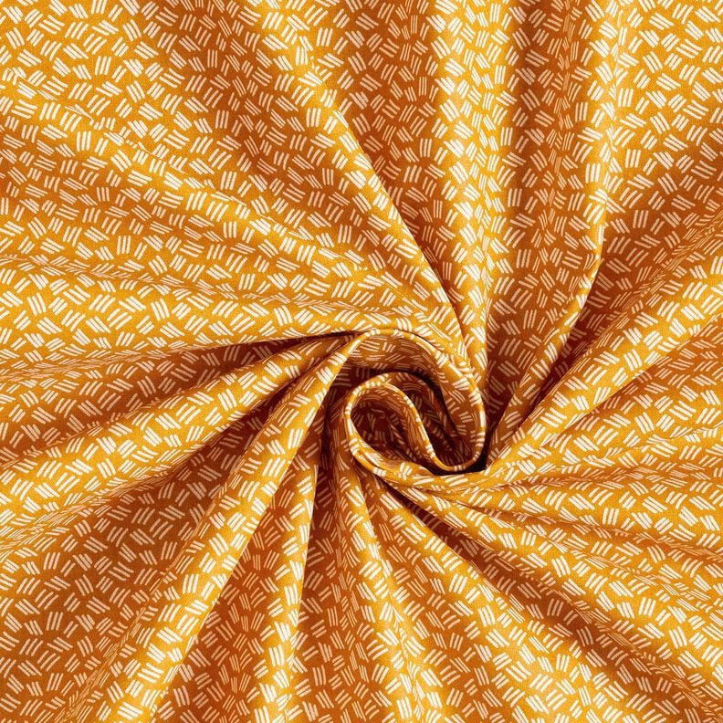 Katoenen stof Cretonne Kleine strepen – currygeel,  image number 3