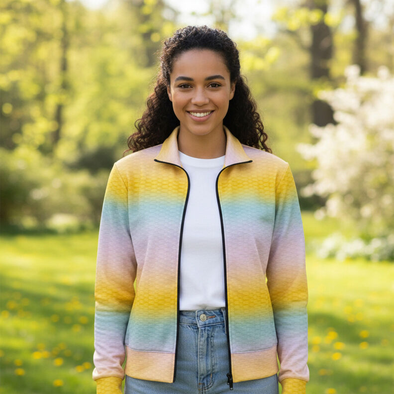 Sportjersey structuur kleurverloop &ndash; pastelviolet/perzik,  image number 5