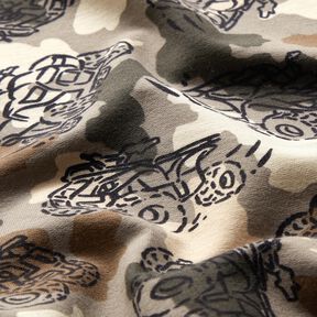 French Terry sommersweat Camouflage monstertrucks  – taupe, 