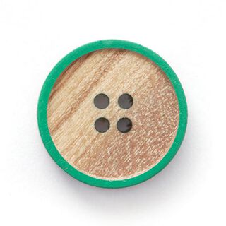 Houten knoop 4-gats  – beige/groen, 