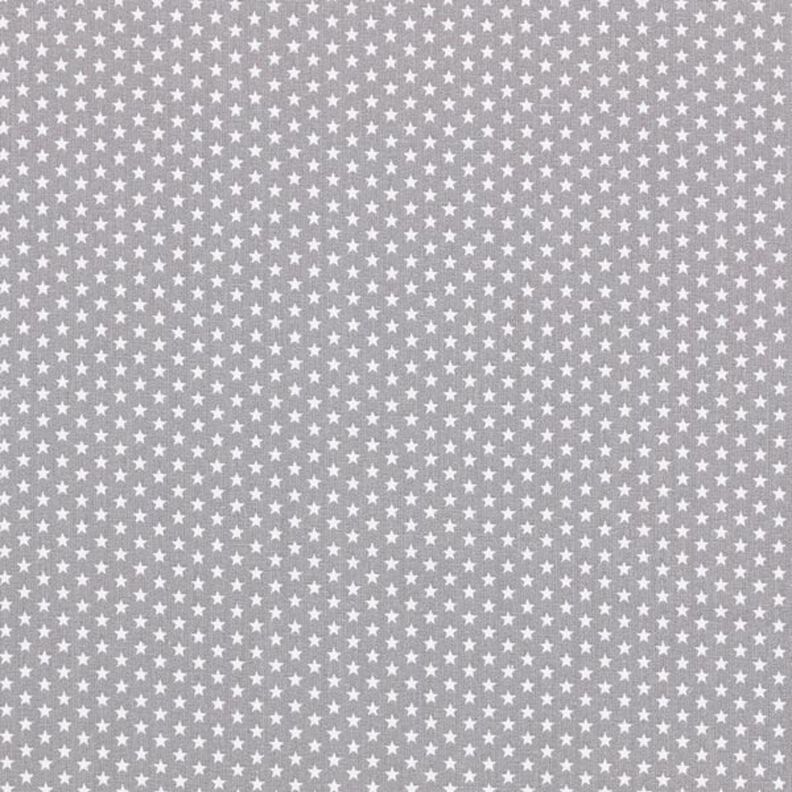 Katoenpopeline Kleine sterren – grijs/wit,  image number 1