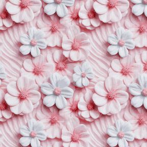 Katoenpopeline Suikerbloemen Digitaal printen – licht oudroze, 