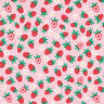 Katoenjersey Schattige aardbeien | PETIT CITRON – roze,  thumbnail number 1