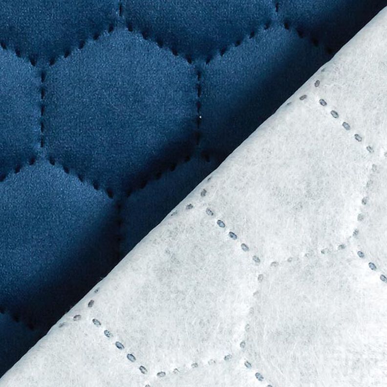 Bekledingsstof doorgestikte fluwelen honingraten – marineblauw,  image number 4