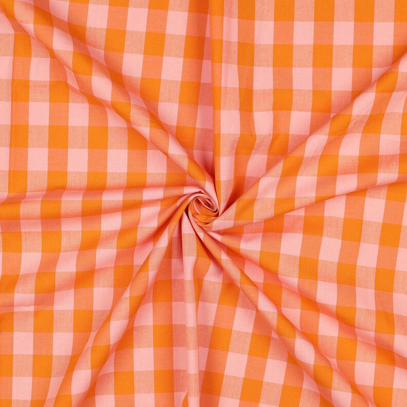 Katoenpopeline Ruit| Poppy Fabrics – roze/perzik sinaasappel,  image number 3