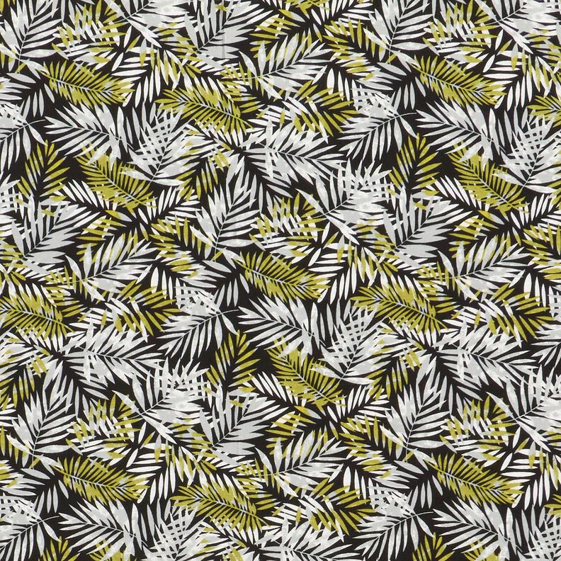 Viscosemix palmbladeren – zwart/geel olijfgroen,  image number 1