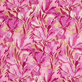 Crêpe satijn zeebloemen – druif/pastelviolet, 