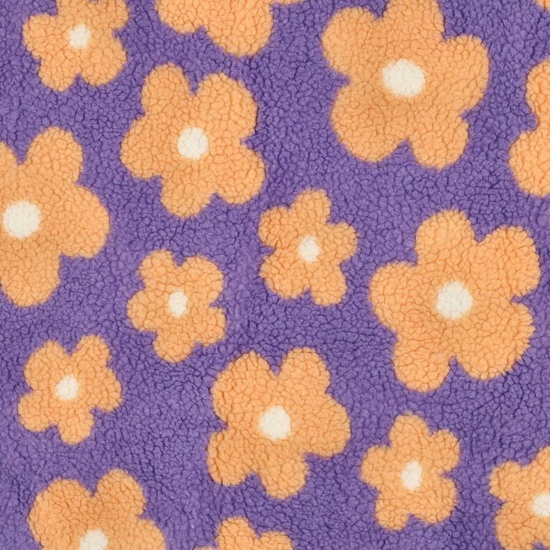 Teddy pluche Bloemen | Poppy Fabrics &ndash; lavendel/perzik,  image number 1