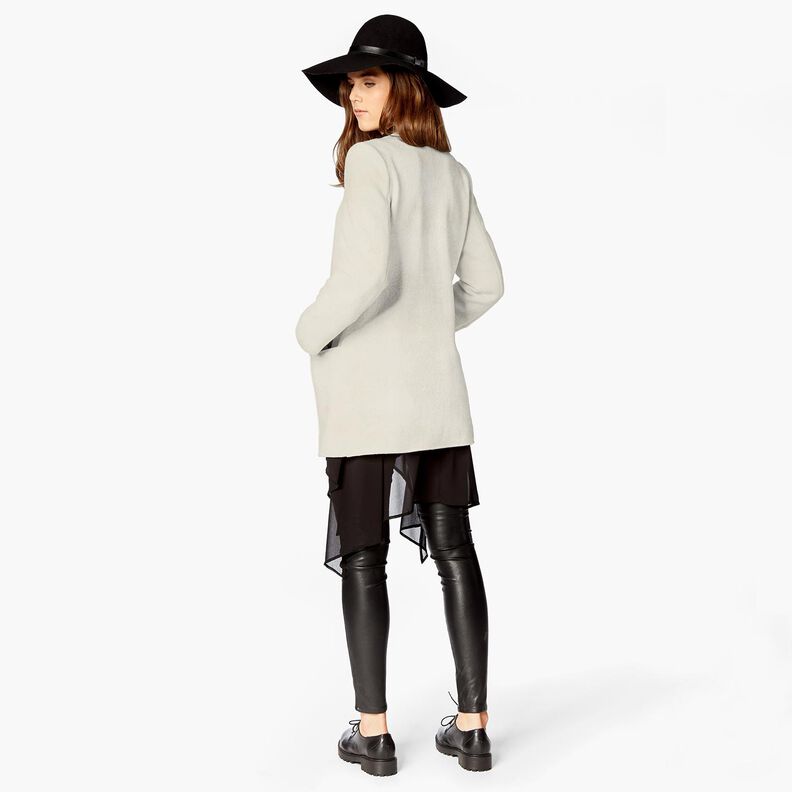 Veloursstof met imitatiebont achterkant – creme,  image number 5