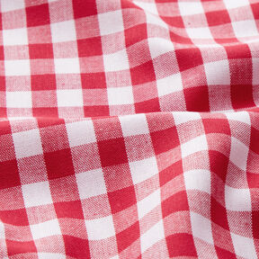 Katoenen stof Vichy ruit 1 cm – rood/wit, 