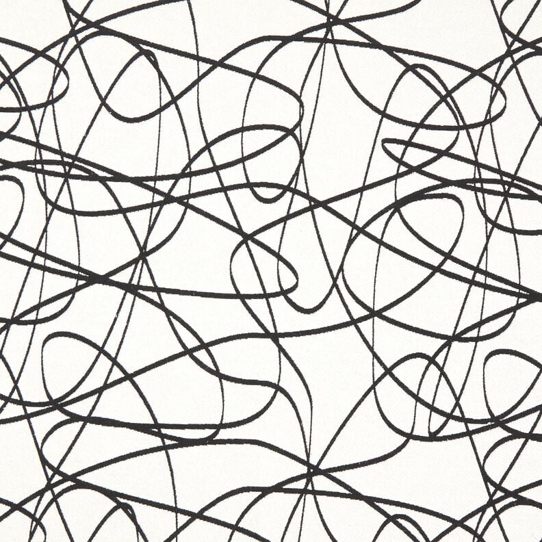 Decostof Jacquard abstracte lijnen – ivoor/zwart, image number 1