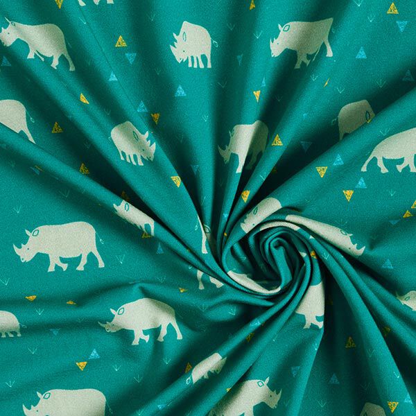 GOTS Katoenjersey Neushoorn | Tula Kids – petroleum, image number 3