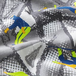 Sweatshirt geruwd Snowboard Digitaal printen – grijs/zilvergrijs, 