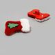Kerstknoop kerslaars - rood/groen,  thumbnail number 2
