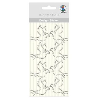 Designsticker duif [ 8 Stuk ] – zilver metalen, 