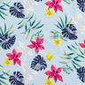 Katoenstof tropische bloemen – lichtblauw,  thumbnail number 2