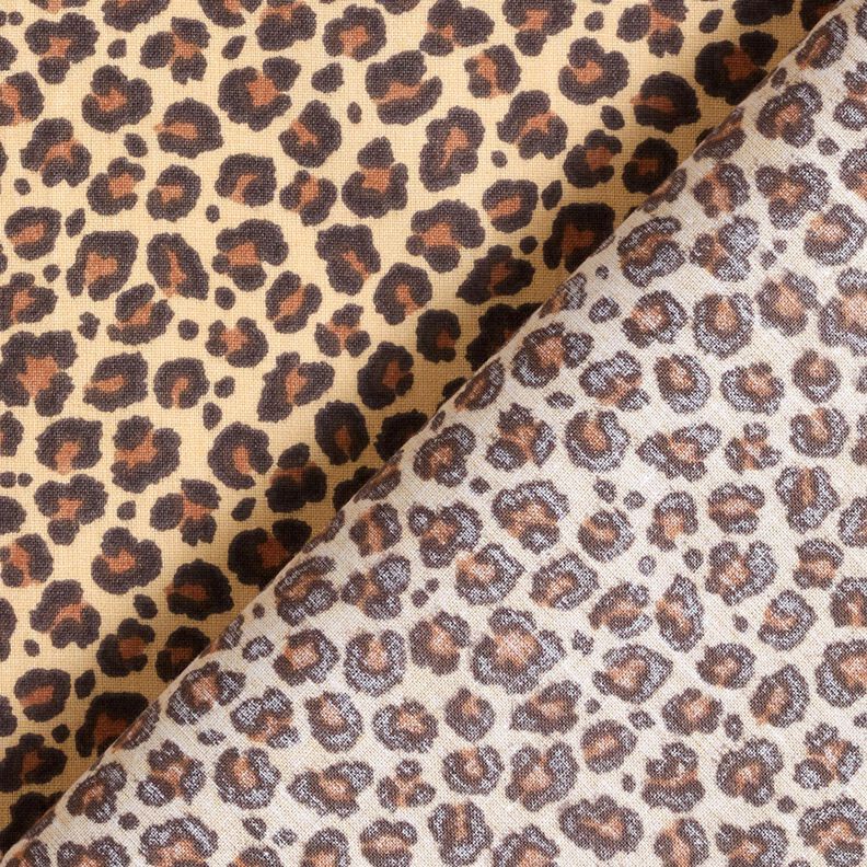 Katoenen stof Cretonne Luipaard klein – beige/bruin, image number 4
