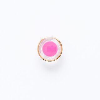 Knoop met oogje met goudkleurige rand [ Ø 11 mm ] – pink/goud, 