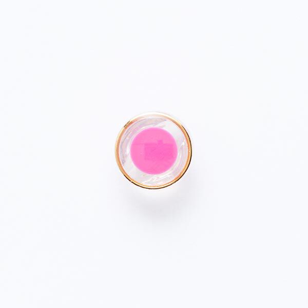 Knoop met oogje met goudkleurige rand [ Ø 11 mm ] – pink/goud,  image number 1