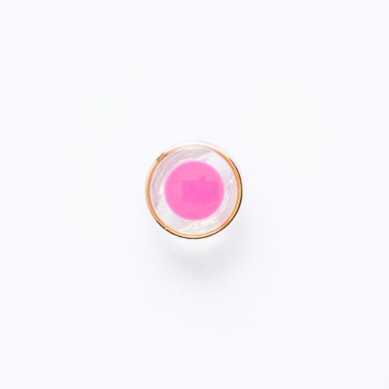Knoop met oogje met goudkleurige rand [ Ø 11 mm ] – pink/goud,  image number 1
