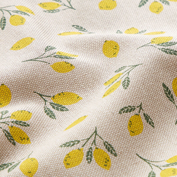 Decostof half panama mini citroenen – geel/natuur,  image number 2