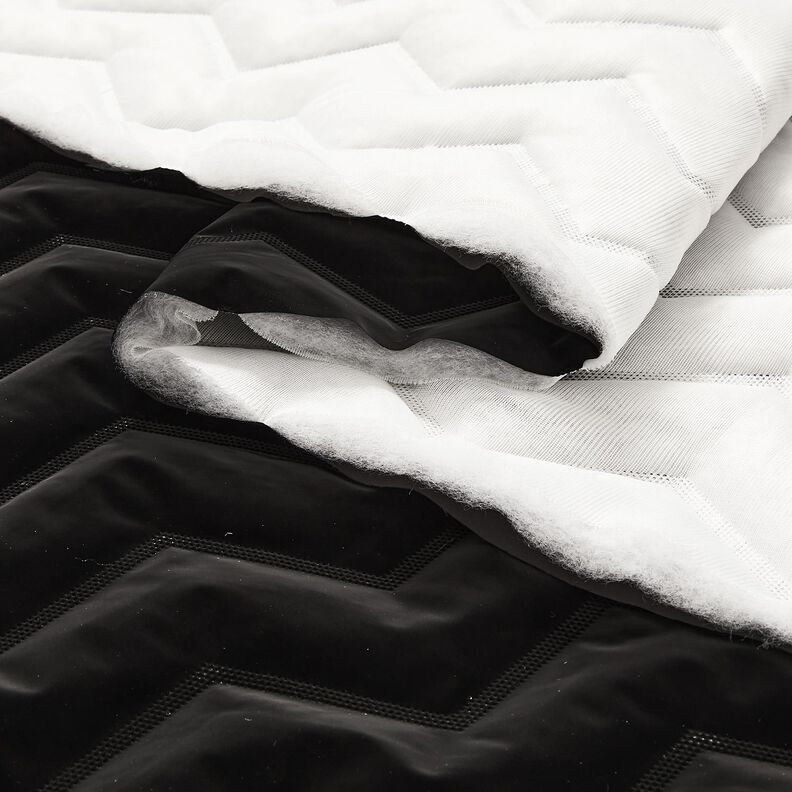 Doorgestikte stof Peachskin Chevron | Katia Fabrics – zwart, image number 6