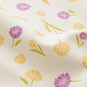 Decostof Half panama kleine lentebloemen – ecru/vanillegeel, 